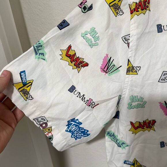 Bored Teenager Mens Multicolor Cotton Bored Bummer Button Up‎ Shirt Size Large - Picture 3 of 6